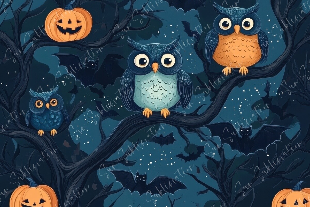 Night Owls and Pumpkins Graphic by Sun Sublimation · Creative Fabrica