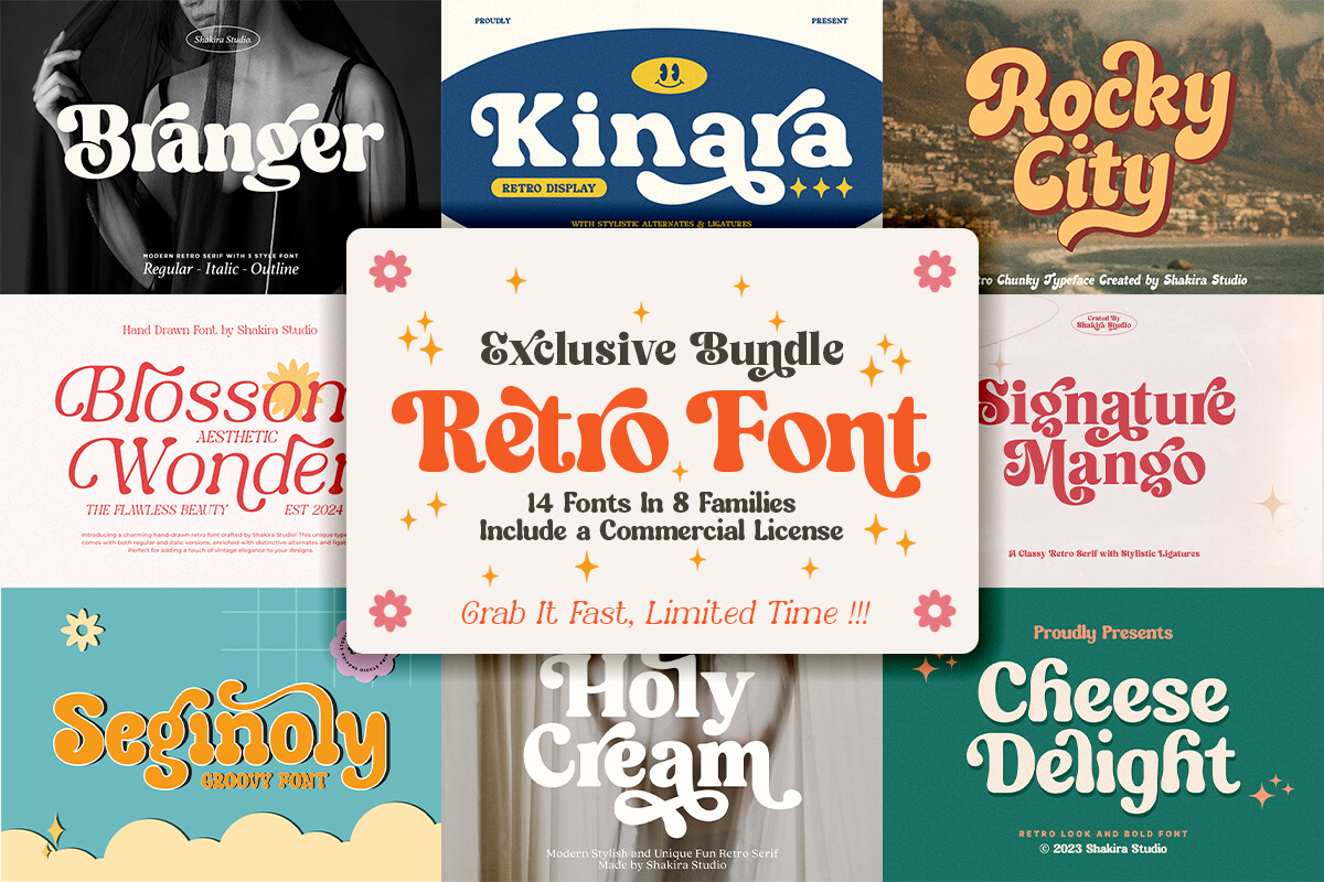 Retro Bundle Collection Font by Shakira Studio preview