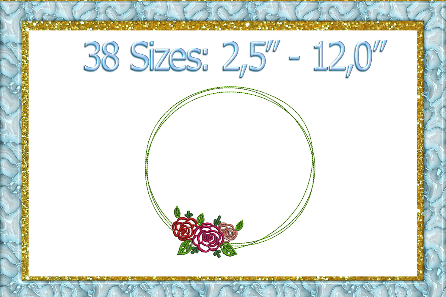 Rose Frame Embroidery Design