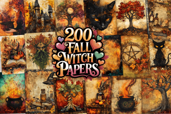 200 Mystic Fall Witch Journal Papers
