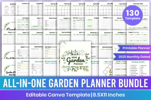 2025 Garden Planner Bundle Canva Kdp