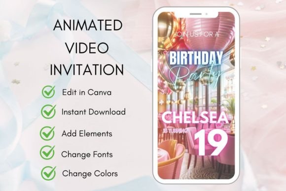 Animated Birthday Party Invitation Canva