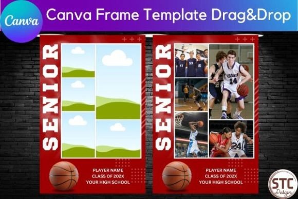 Basketball Poster Senior Canva Template