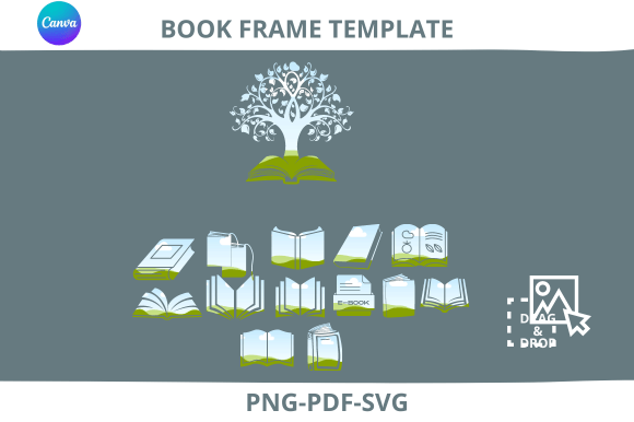 Book Canva Template. Drag and Drop Files