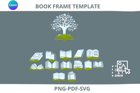Book Canva Template. Drag and Drop Files
