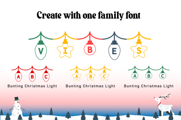 Bunting Christmas Light Font - Preview 1