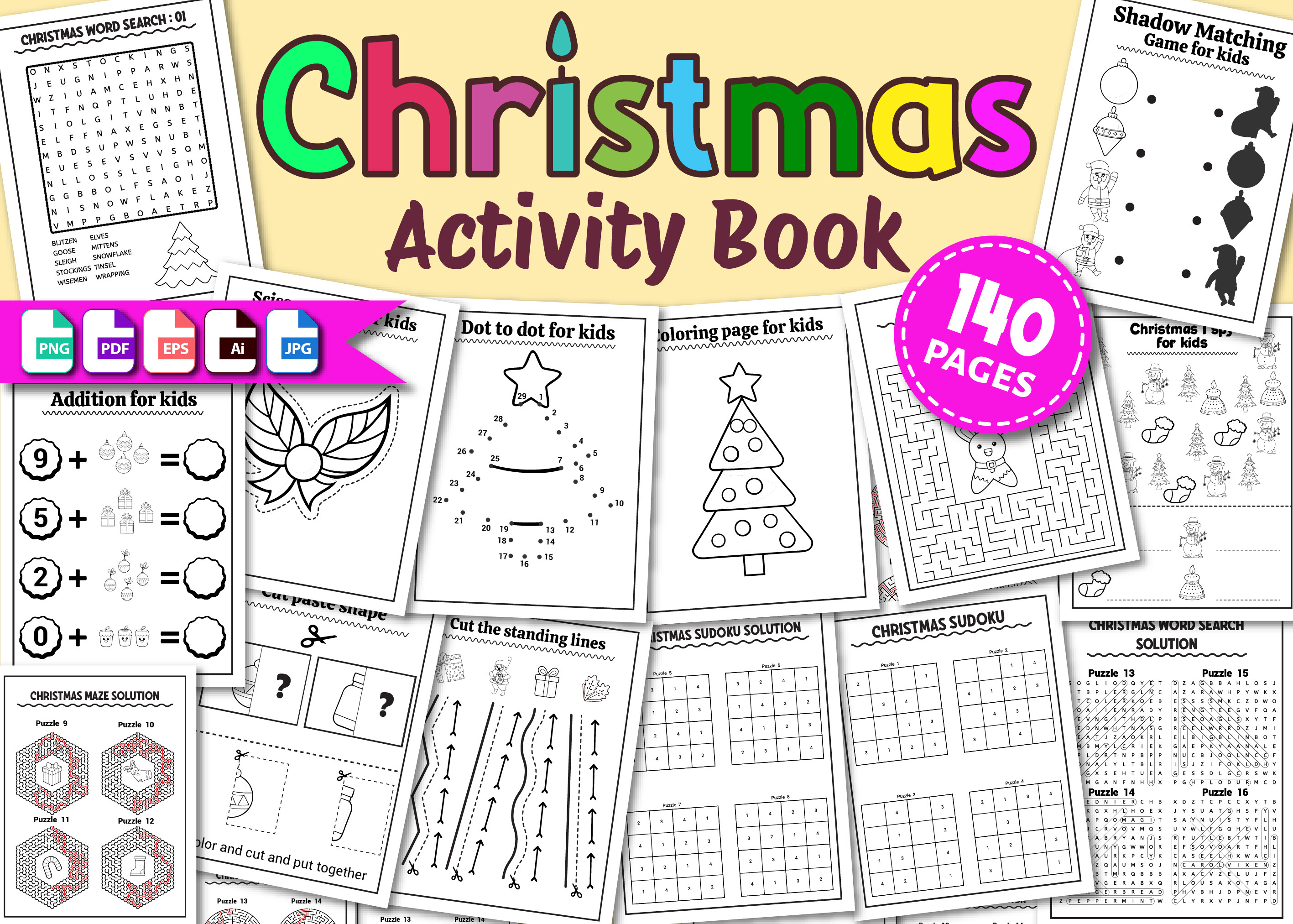 Christmas Activity Book for Kids Vol – 1