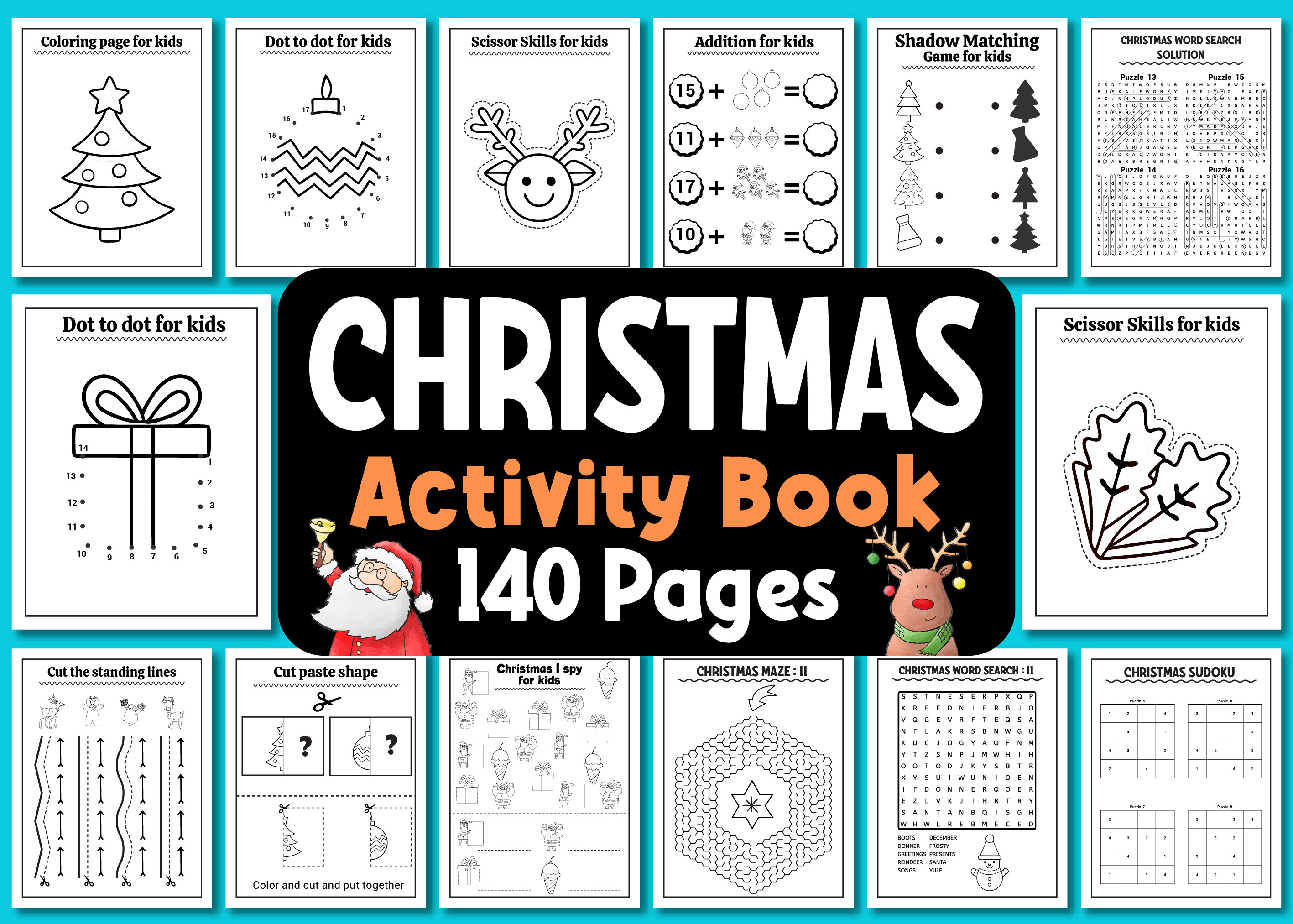 Christmas Activity Book for Kids Vol – 2