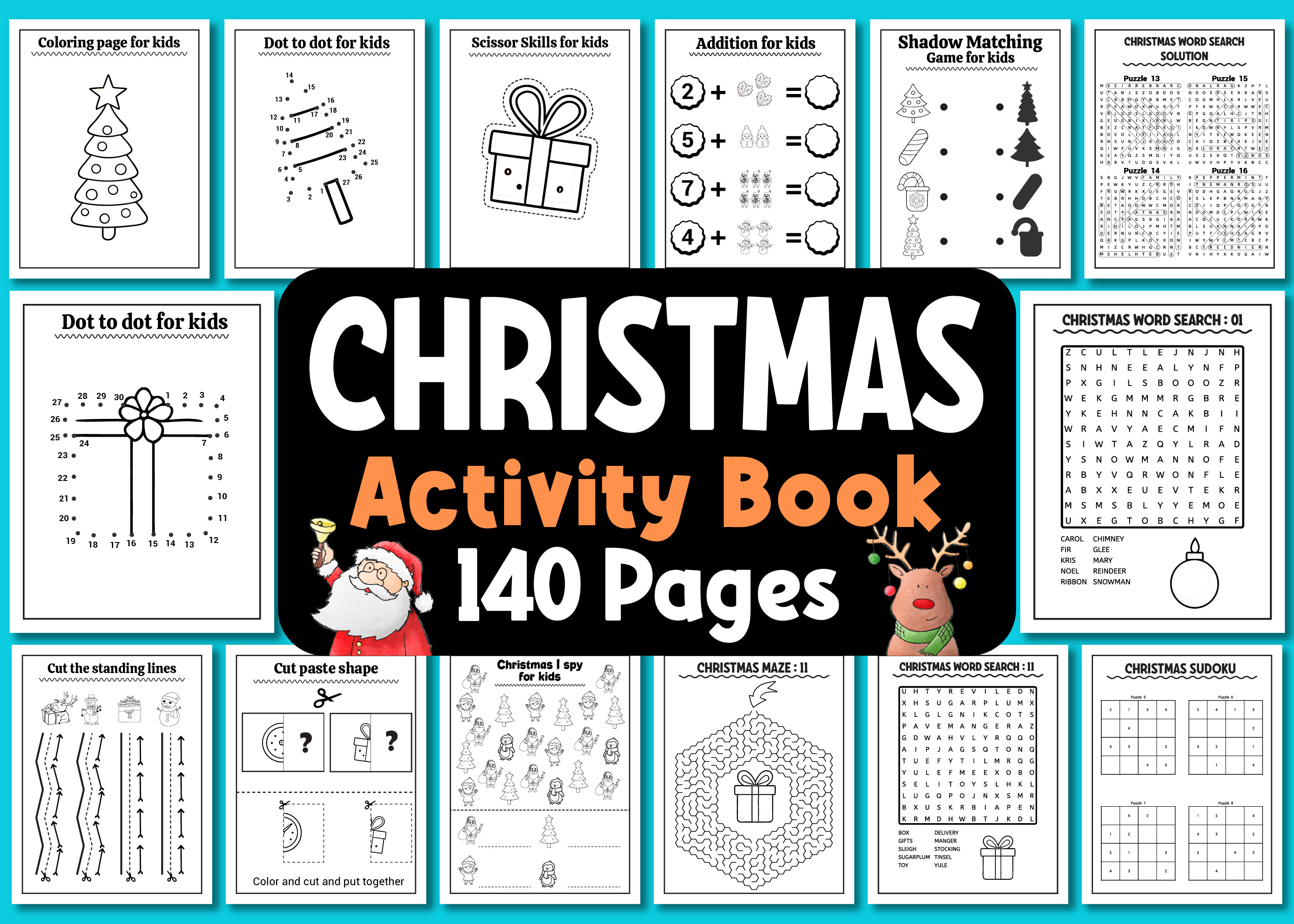 Christmas Activity Book for Kids Vol – 3