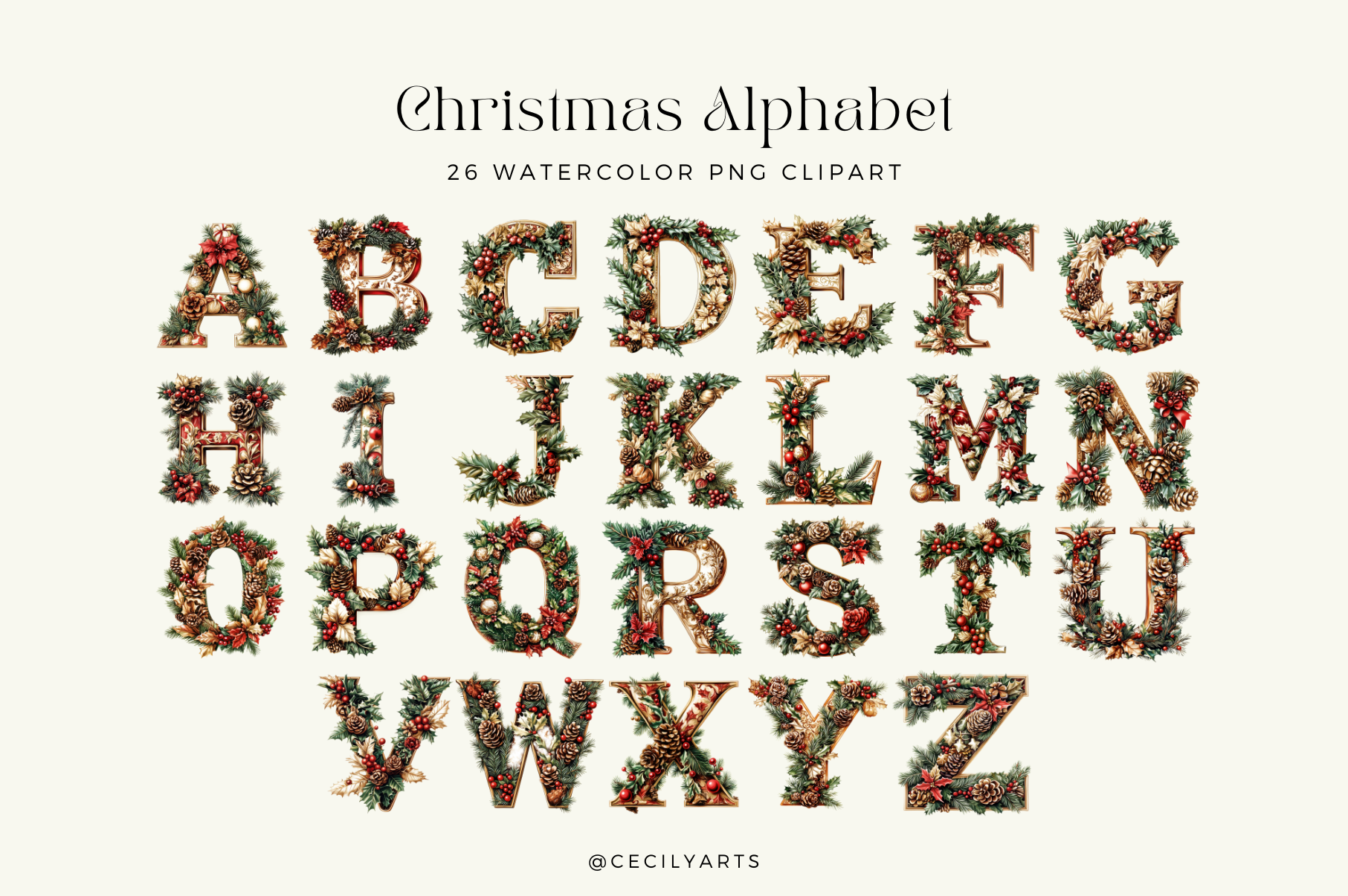 Christmas Alphas Cliparts - photo 3