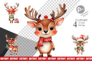 Clipart Watercolor Christmas Deer Graphic by Artnoy · Creative Fabrica