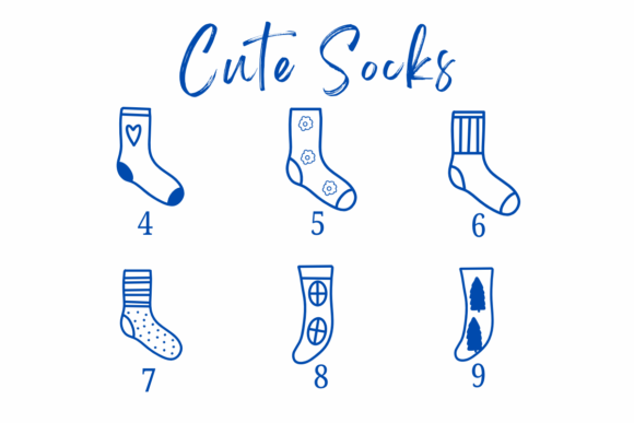 Cute Socks Font PNG with transparent background - Preview 3