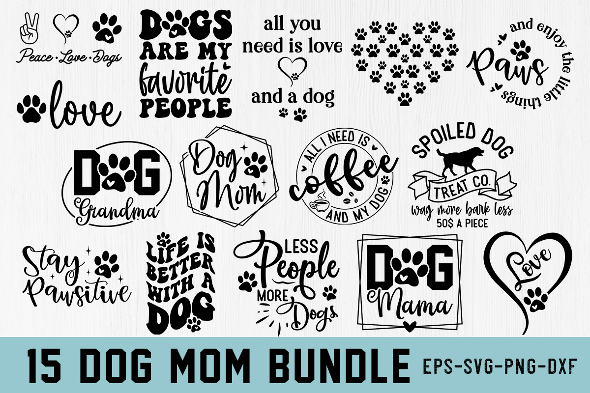 Dog Mom Svg Bundle Funny Quotes Graphic by Atelier Design · Creative ...