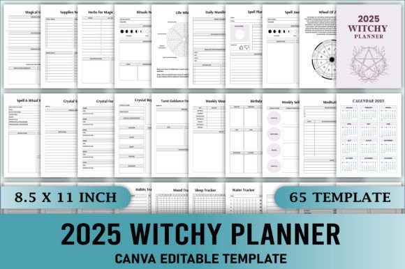 Editable 2025 Witchy Planner Canva Graphic by KDP GALLERY · Creative ...