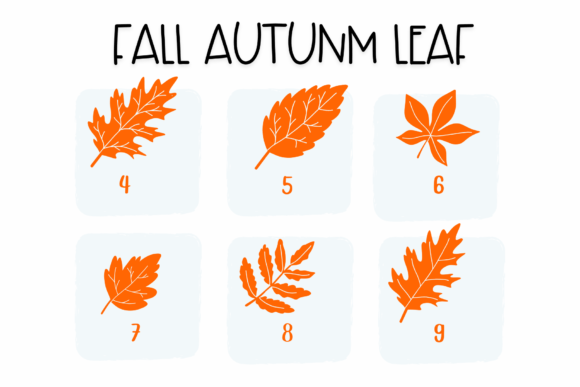 Fall Autumn Leaf Font PNG with transparent background - Preview 3
