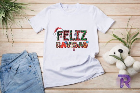 Preview of Feliz Navidad Christmas Sublimation PNG T-shirt, sticker, and sublimation design