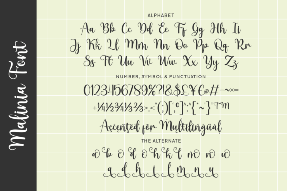 Malinia Font PNG with transparent background - Preview 3