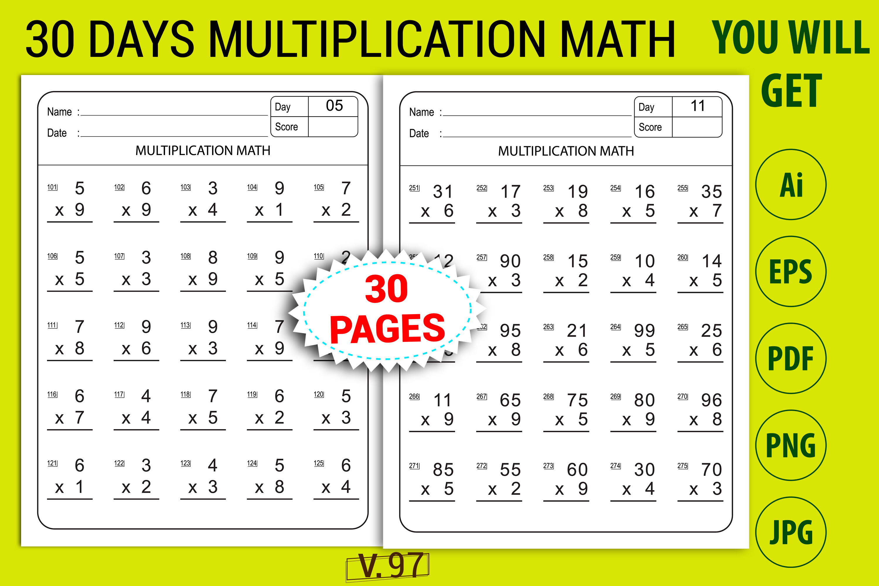 Multiplication KDP Math for Kids Graphic by Self Graphics House ...
