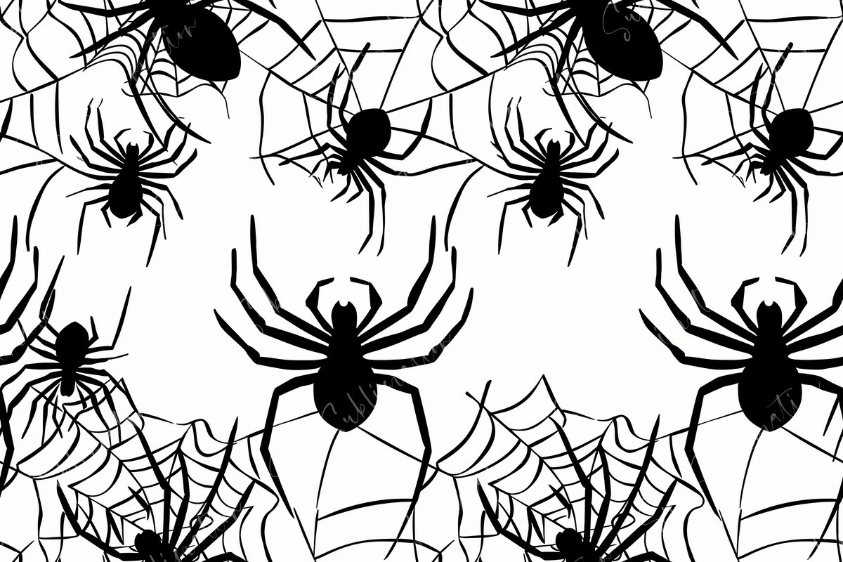 Spider Web Silhouettes Seamless Pattern Graphic by Sun Sublimation ...