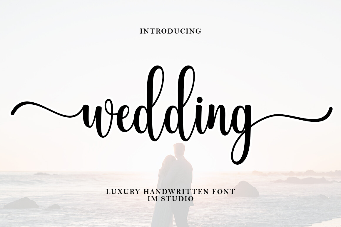 Wedding handwritten script font PUA encoded invitations thank you cards logos