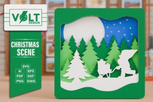 Cute Christmas Scene 3D Multilayer SVG Graphic by VOLT_DESIGN ...