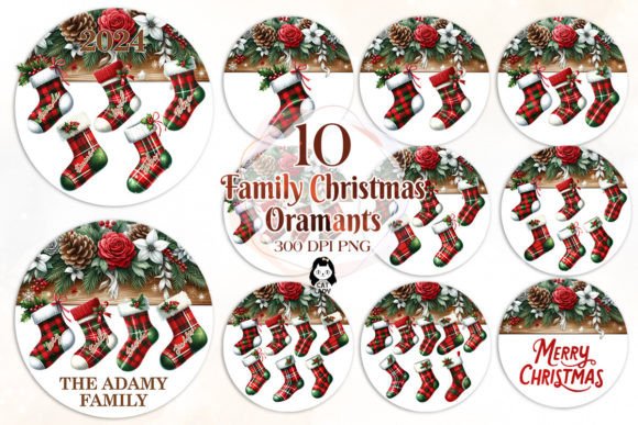 Family Christmas Ornaments Sublimation