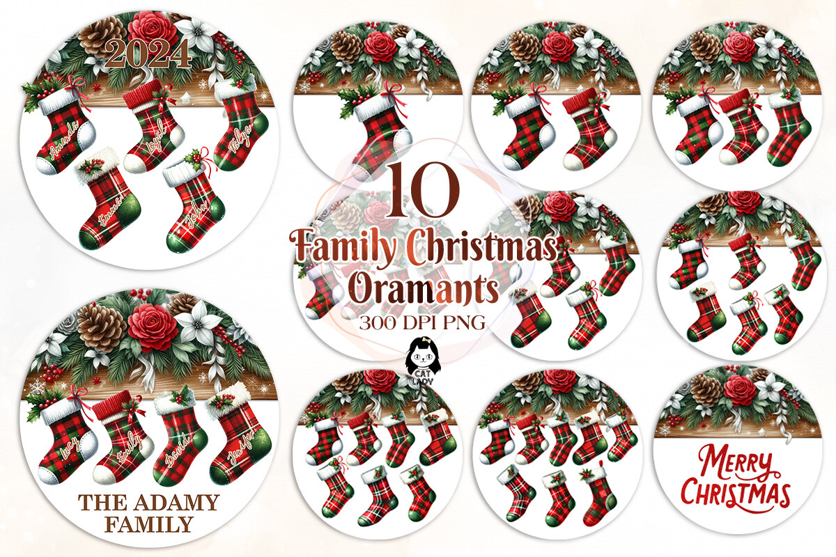 Family Christmas Ornaments Sublimation