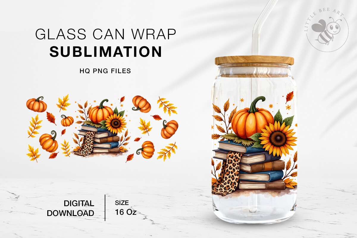 Halloween Libbey 16oz Can Glass Wrap 002 Graphic by Three Dove ...