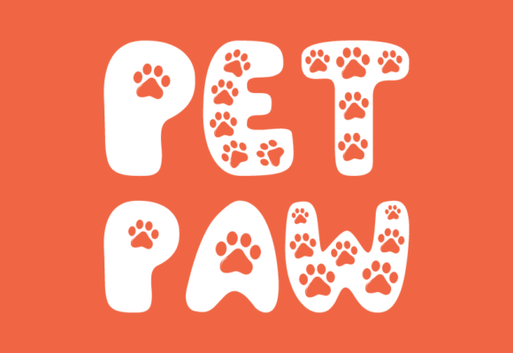 Pet Paw Font PNG with transparent background - Preview 1