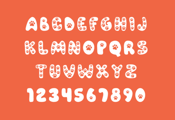 Pet Paw Font PNG with transparent background - Preview 2