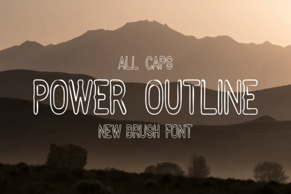 Power Outline Font PNG with transparent background - Preview 2