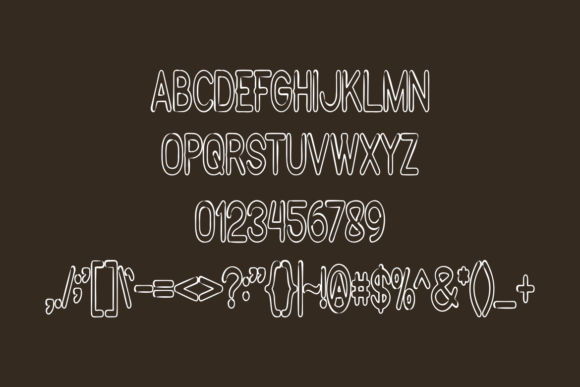 Power Outline Font PNG with transparent background - Preview 3