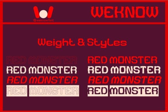 Red Monster Font PNG with transparent background - Preview 6