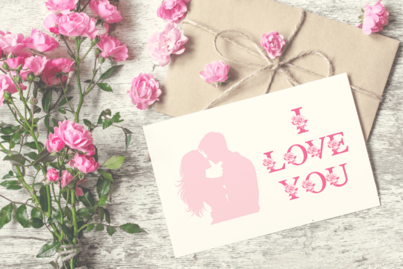 Rose and Love Font PNG with transparent background - Preview 1