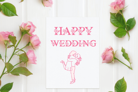 Rose and Love Font PNG with transparent background - Preview 5