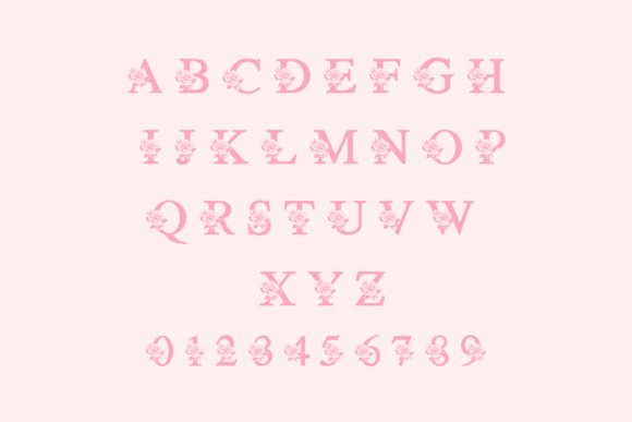 Rose and Love Font PNG with transparent background - Preview 6
