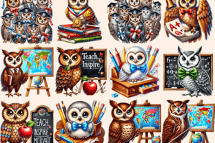 Teacher Owls Clipart P2 Graphic by Wonders Artist · Creative Fabrica