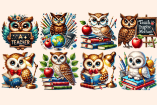 Teacher Owls P1 Clipart Graphic by Wonders Artist · Creative Fabrica