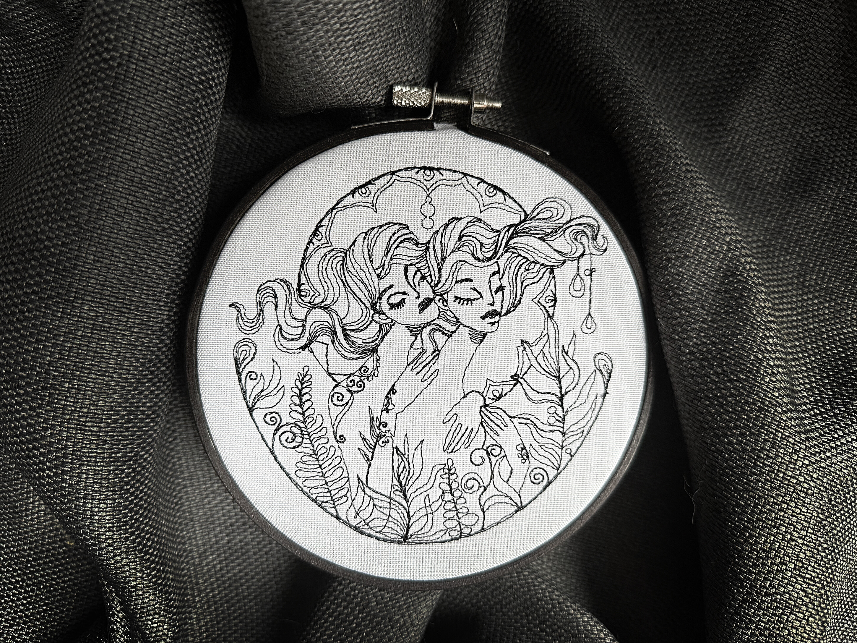 Two Sisters Machine Embroidery Design