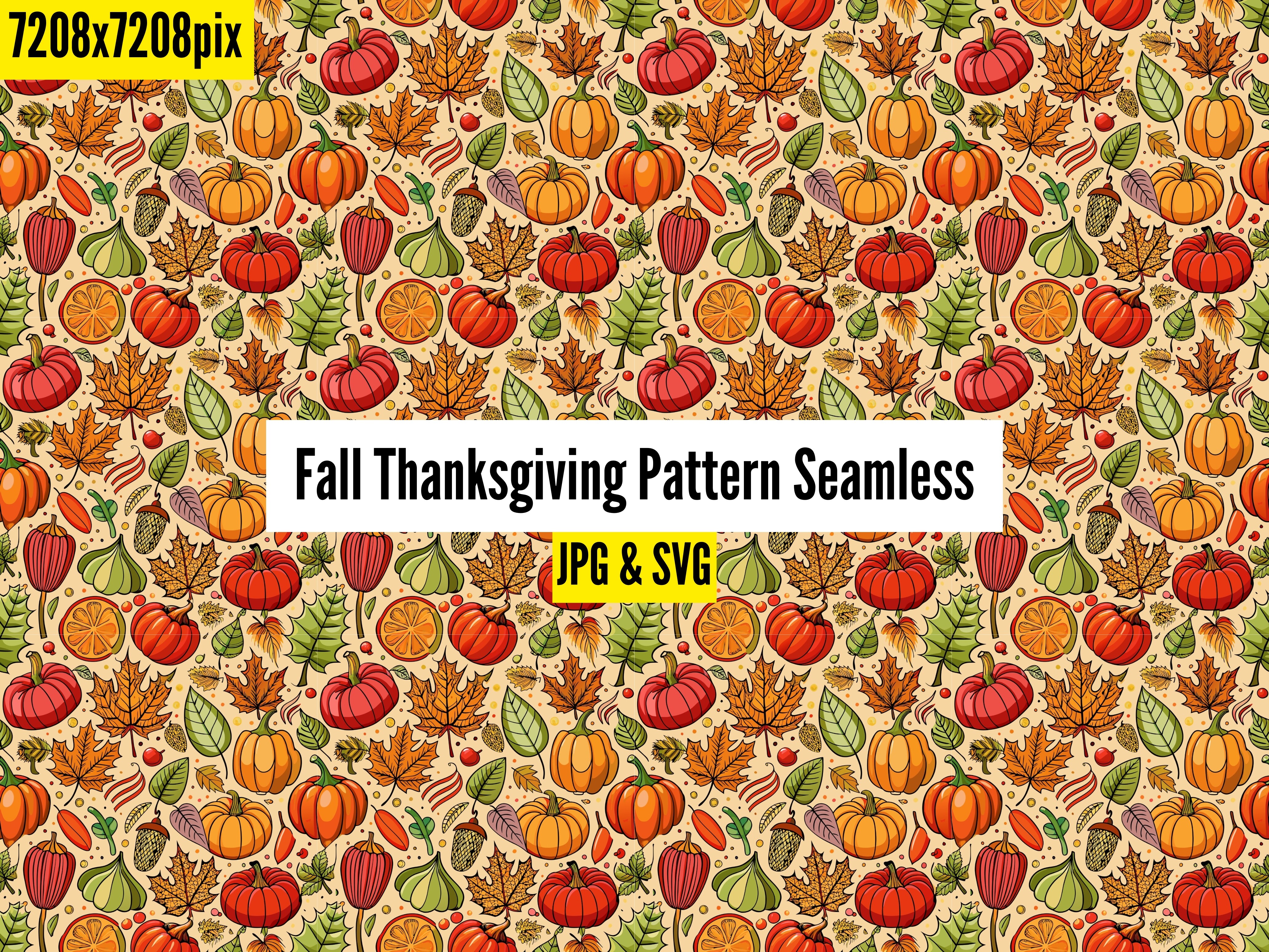 20 Fall Thanksgiving Seamless Patterns Graphic by Fabricate Creative ...