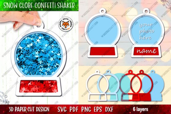 3D Christmas Snow Globe Confetti Shaker