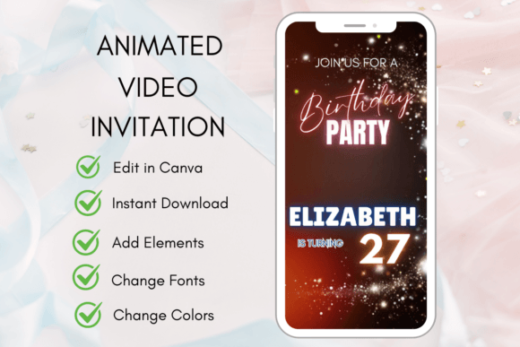 Invitiation Animation Animated Digital Invitation, Birthday Graphic by faveseven · Creative ...