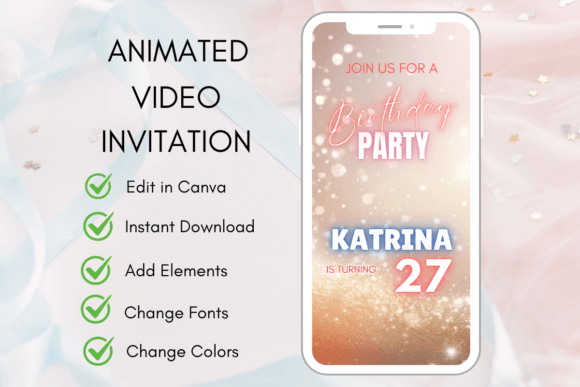 Birthday Invitation Canva Template