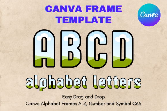 Canva Letters Frame Alphabet Template198 Graphic by Mellow Template ...