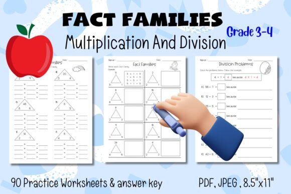 Fact Families Multiplication Division Graphic 3rd grade By HappyDesign