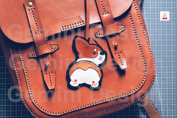 Leather Pattern Charm Dog, PDF File DIY