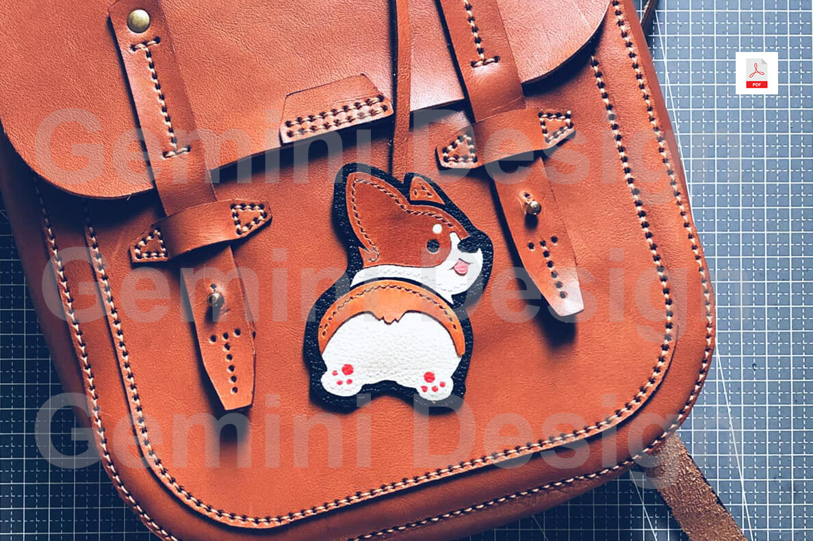 Leather Pattern Charm Dog, PDF File DIY