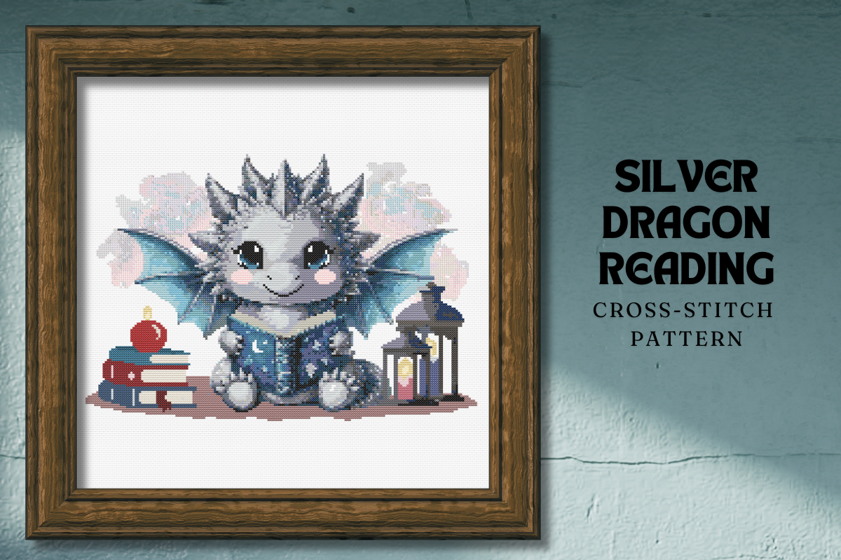 Little Silver Dragon CrossStitch Pattern