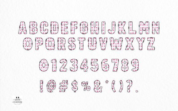 Pink Ribbon Army Bundle Font PNG with transparent background - Preview 1