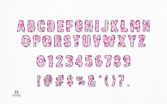 Pink Ribbon Army Bundle Font PNG with transparent background - Preview 3